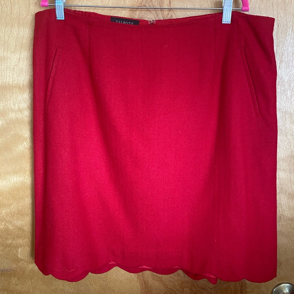 Red wool skirt by Talbots. 18w.